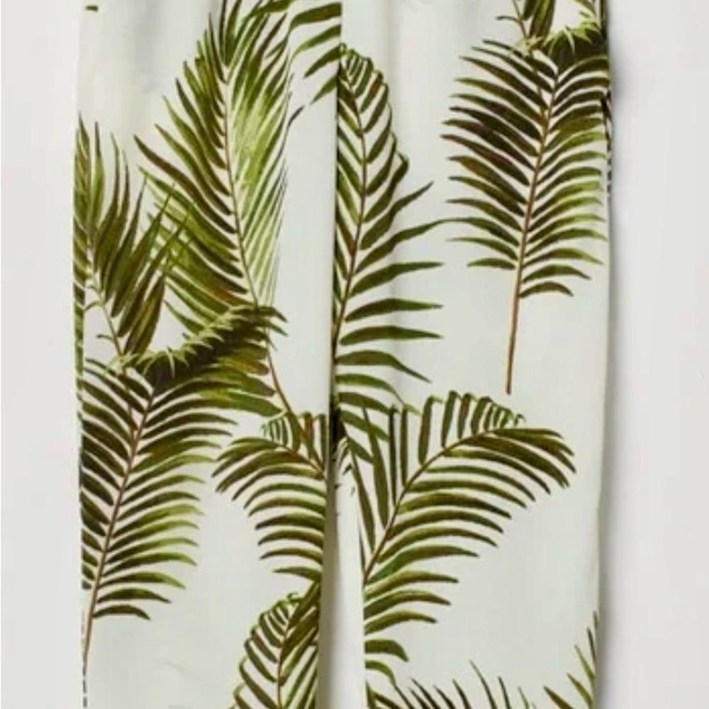 Tropical Leaf Print Women's Pants